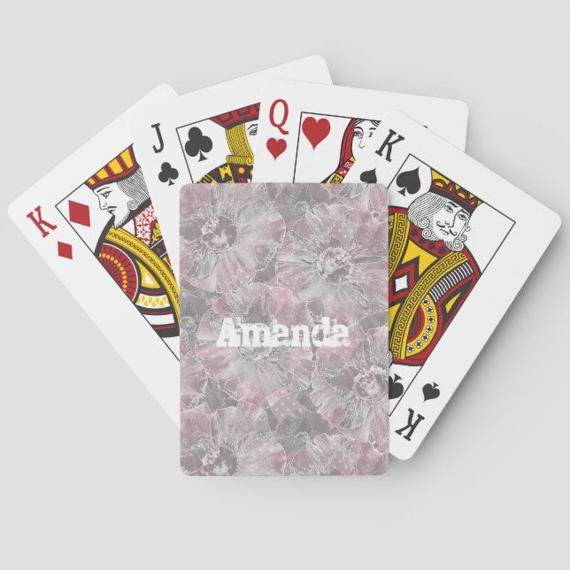 Jeu De Cartes Fleurs rose monogramme (dos)