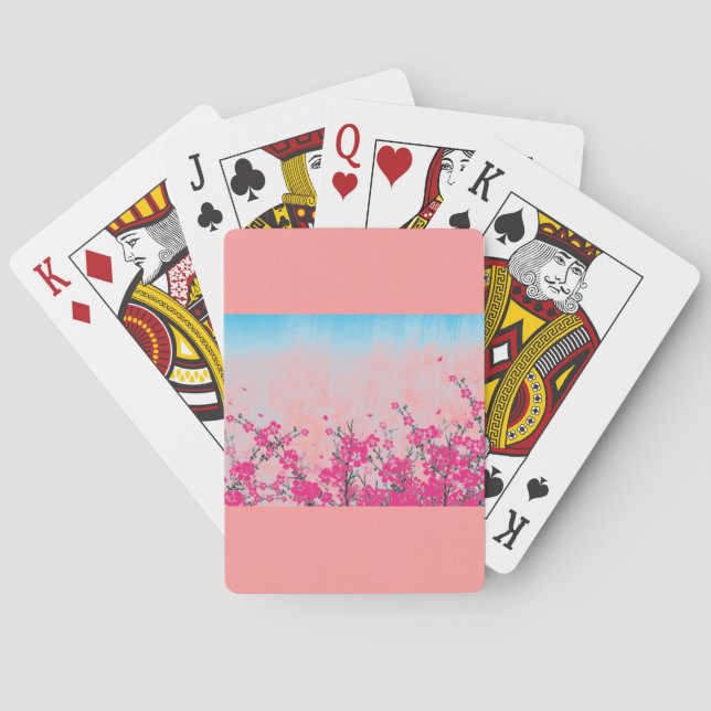 Jeu De Cartes Fleurs roses (dos)