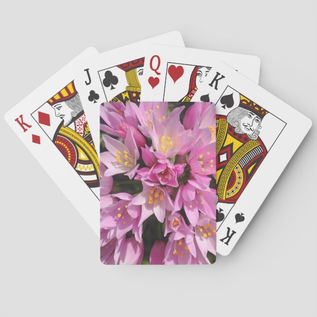 Jeu De Cartes Fleurs roses et jaunes tropicales (dos)