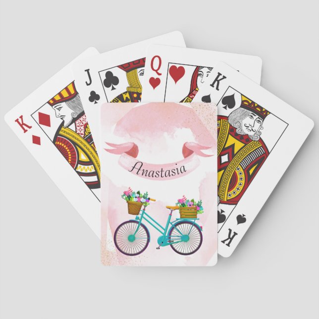 Jeu De Cartes Fleurs roses modernes (dos)