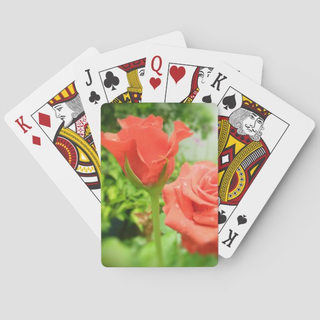 Jeu De Cartes Fleurs Roses romantiques (dos)