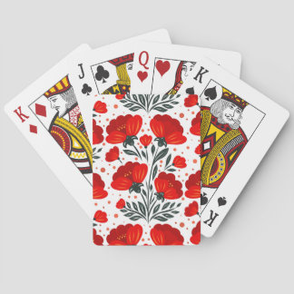 Jeu De Cartes Fleurs rouges