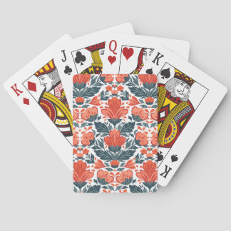 Jeu De Cartes Fleurs rouges décoratives