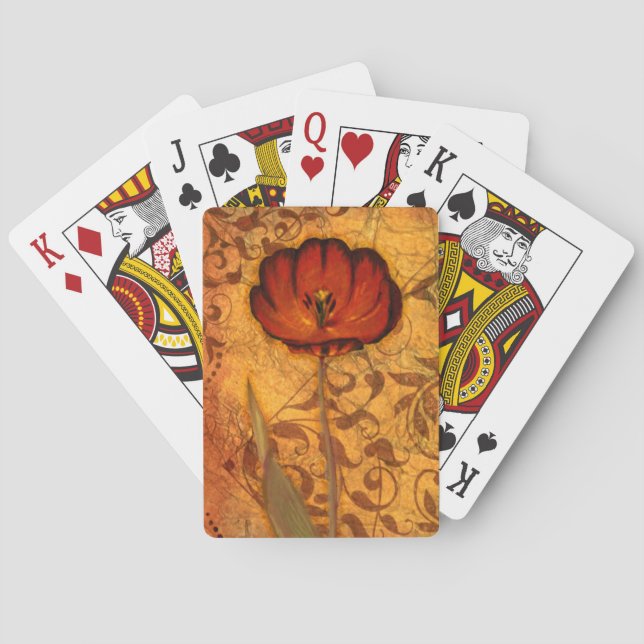 Jeu De Cartes Fleurs rouges I (dos)