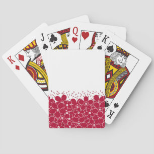 Jeu De Cartes Fleurs rouges marguerites sur arrière - plan blanc