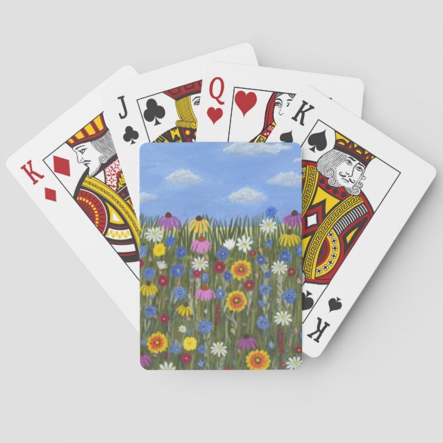 Jeu De Cartes Fleurs sauvages avec marguerites (dos)