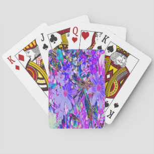 Jeu De Cartes Fleurs sauvages colorées violettes et magenta psyc