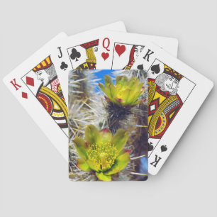 Jeu De Cartes Fleurs sauvages de Cholla Cactus en argent