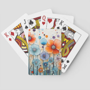 Jeu De Cartes Fleurs sauvages de prairie en fleurs enchantés