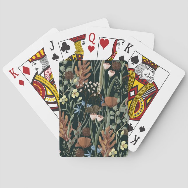 Jeu De Cartes Fleurs sauvages et séchées Motif. (dos)