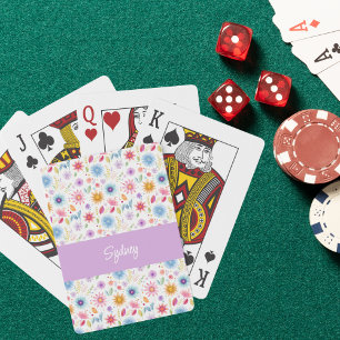 Jeu De Cartes Fleurs sauvages personnalisées violet bleu rose bo