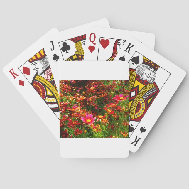 Jeu De Cartes Fleurs sauvages rose et jaune pâle (dos)
