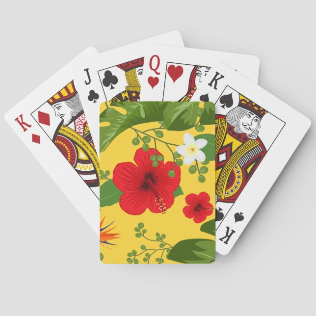 Jeu De Cartes Fleurs tropicales Arrière - plan 10 (dos)