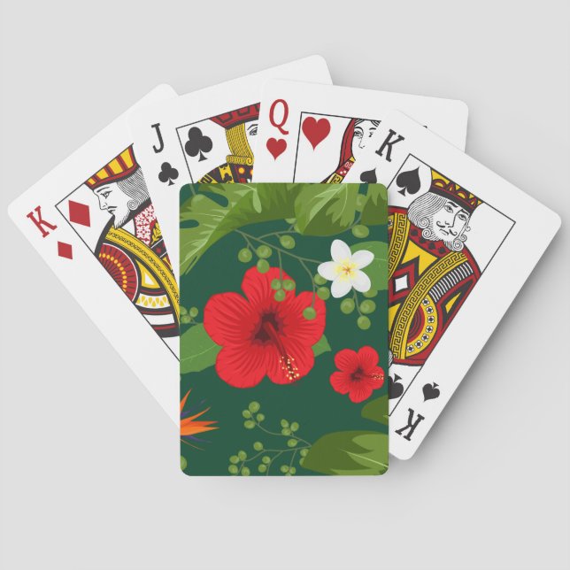Jeu De Cartes Fleurs tropicales Arrière - plan 8 (dos)