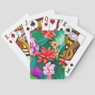 Jeu De Cartes Fleurs tropicales colorées Motif