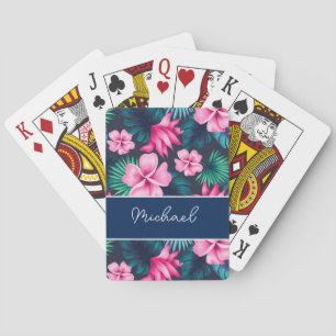 Jeu De Cartes Fleurs tropicales personnalisées, feuilles de palm