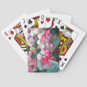 Jeu De Cartes Fleurs tropicales roses et blanches rouges