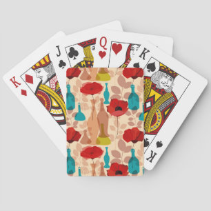Jeu De Cartes Fleurs, vases et bouteilles motif