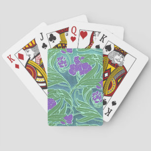 Jeu De Cartes Fleurs violettes Art Nouveau