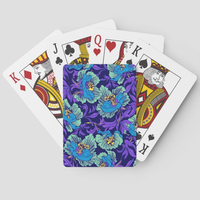 Jeu De Cartes Fleurs violettes et bleues William Morris (dos)