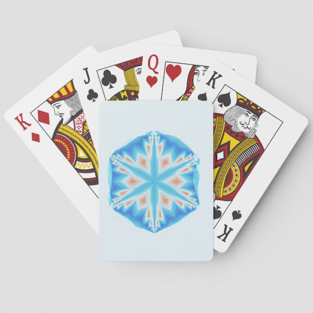 Jeu De Cartes Flocon de neige en cristal bleu Cartes saisonnière (dos)