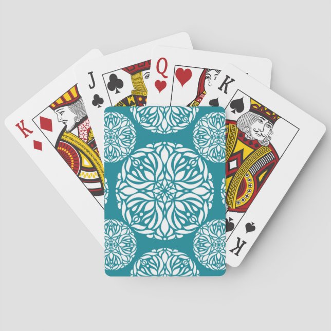 Jeu De Cartes Flocon de neige floral d'hiver (dos)