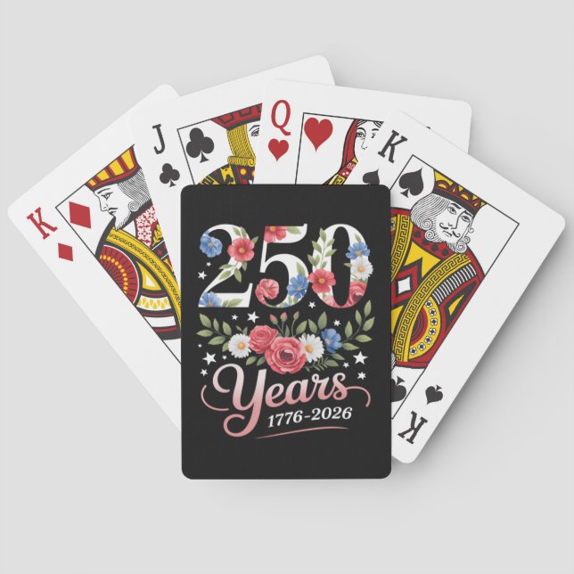 Jeu De Cartes Floral 250e anniversaire 1776 2026 (dos)