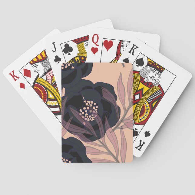 Jeu De Cartes Floral abstract elegance, artistic background. (dos)