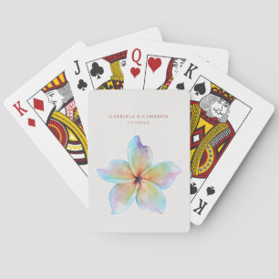 Jeu De Cartes Floral Aquarelle Plumeria Terracotta Mariage