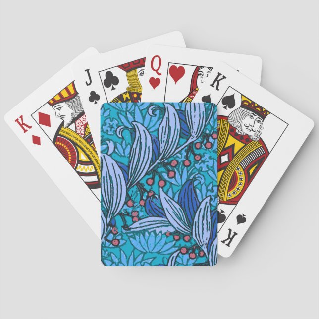 Jeu De Cartes Floral bleu ancien Boho moderne (dos)