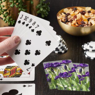 Jeu De Cartes Floral d'Irises violettes profondes
