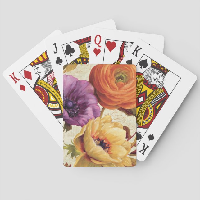 Jeu De Cartes Floral en pleine floraison (dos)
