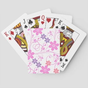 Jeu De Cartes Floral moderne violet rose