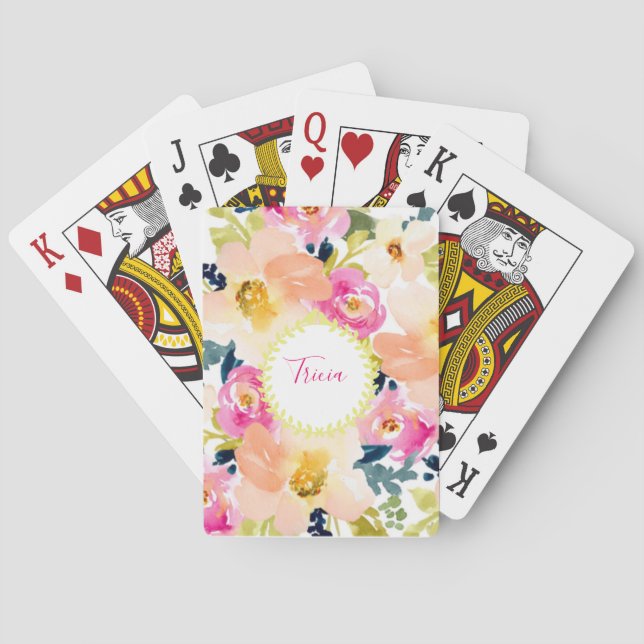 Jeu De Cartes Floral personnalisé (dos)