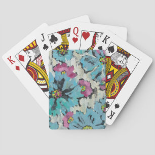 Jeu De Cartes Floral rose et bleu graphique