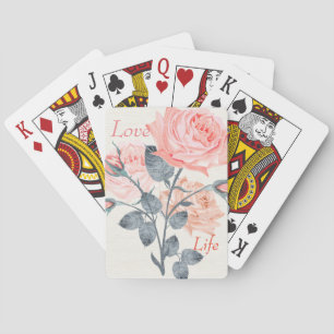 Jeu De Cartes Floral Rose Love Life Classic Playing Cards