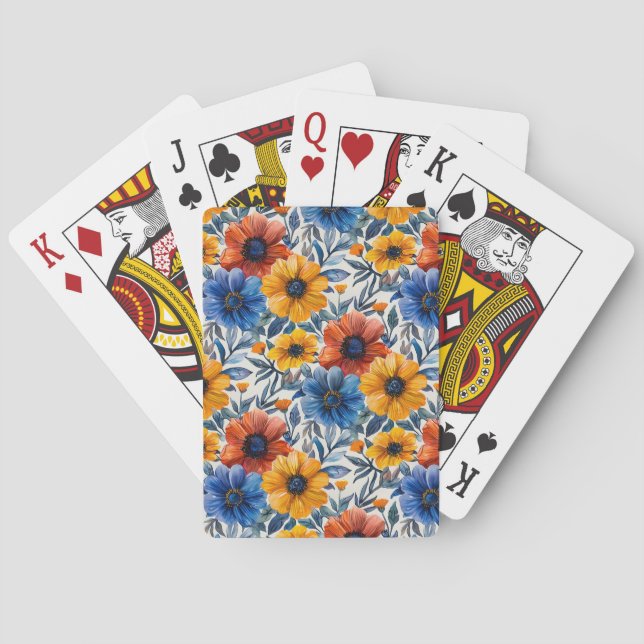 Jeu De Cartes Floral rustique mode rétro motif (dos)