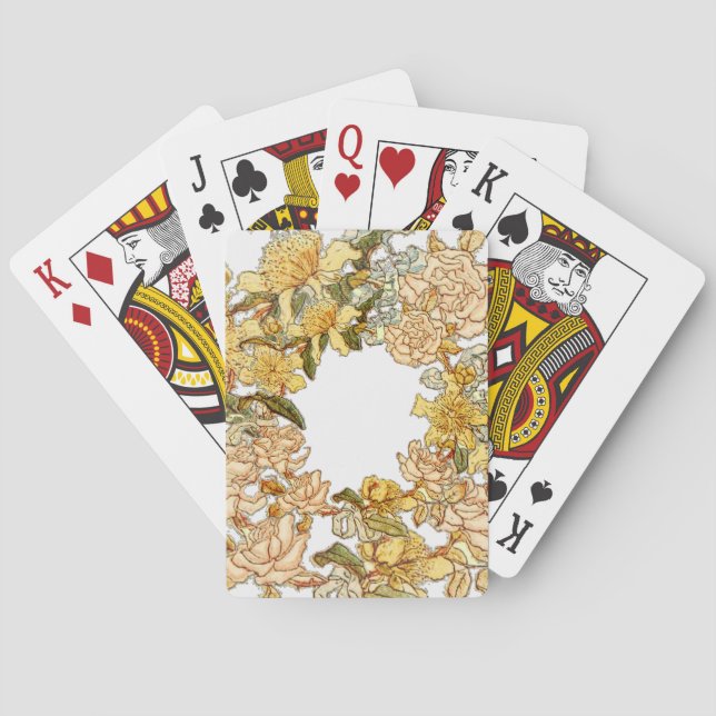 Jeu De Cartes Floral Spring Fleur de couronne rose Fleurs Art (dos)