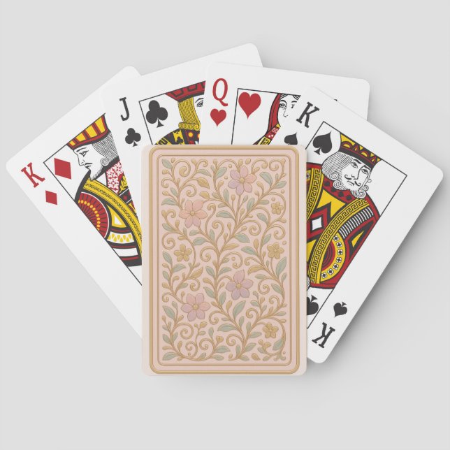 Jeu de cartes Floral Vines Blush Rose Or (dos)