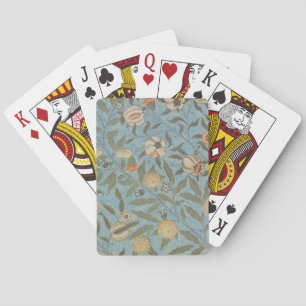 Jeu De Cartes Floral vintage William Morris Fruit Bleu Floral