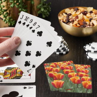 Jeu De Cartes Florale de la tulipe orange