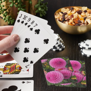 Jeu De Cartes Flore de boule rose Dahlias
