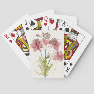 Jeu De Cartes Flore rose foncé