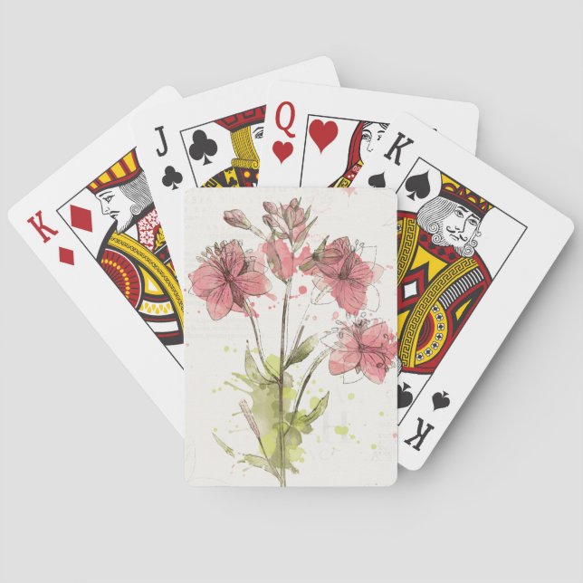 Jeu De Cartes Flore rose foncé (dos)