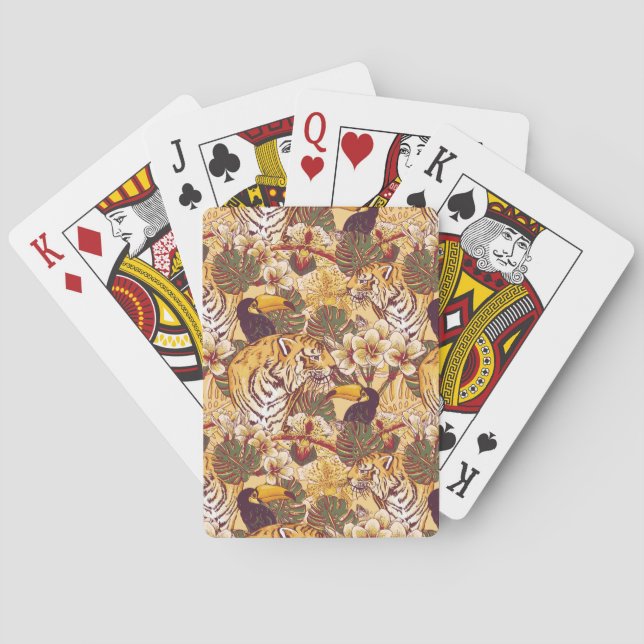 Jeu De Cartes Flore tropicale avec tigre (dos)