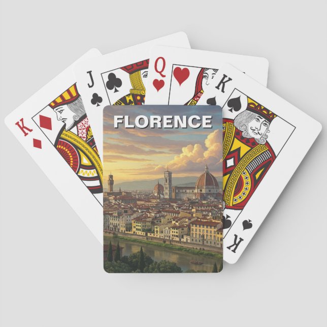 Jeu De Cartes Florence Italie Skyline Voyage (dos)