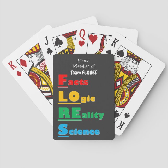 Jeu De Cartes FLORES D'Équipe - Faits, Logique, Réalité, Science (dos)
