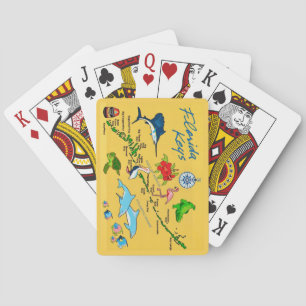 Jeu De Cartes Floride Keys Illustré Lecture Cartes