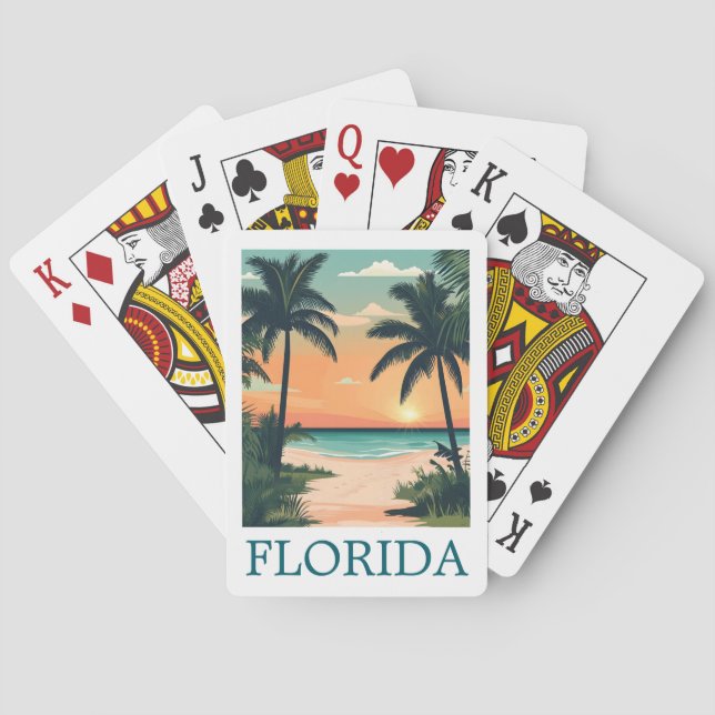 Jeu De Cartes Floride Sunshine State – Paradis de plage tropical (dos)