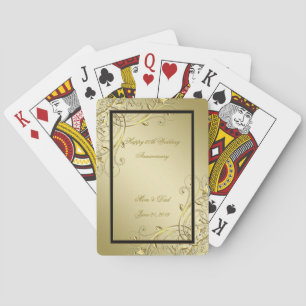 Jeu De Cartes Florish Gold Black 50e anniversaire Mariage